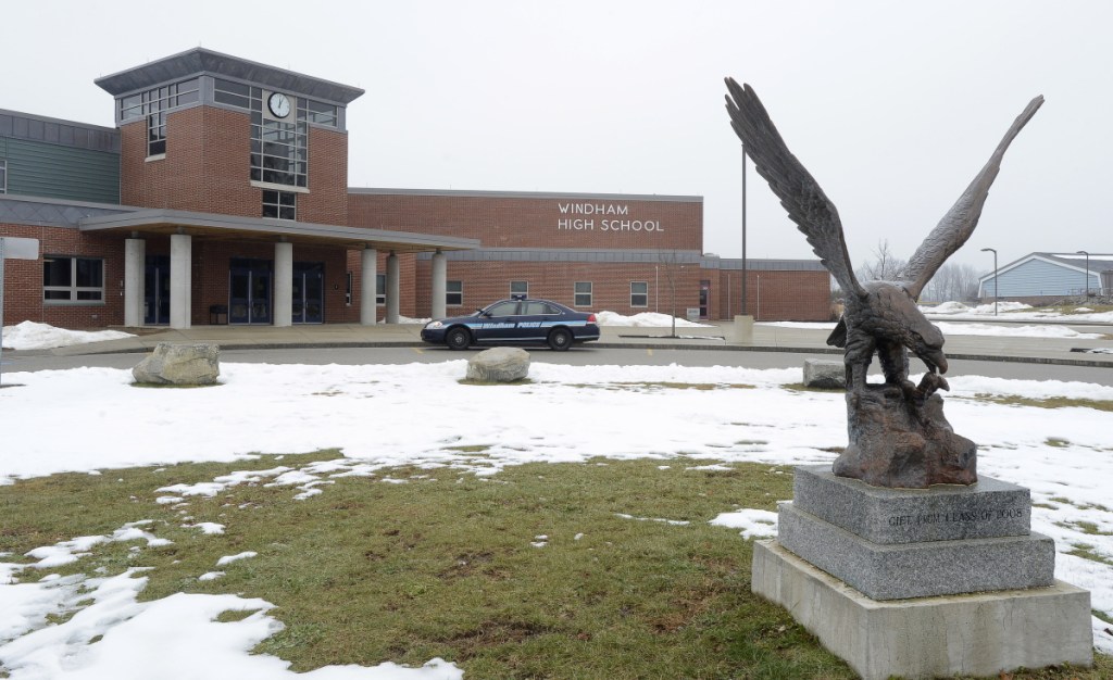 A threatening message was written on the wall in a bathroom of Windham High School and it was evacuated in mid-afternoon Thursday. Police did a sweep of the building but Windham schools remained closed Friday.