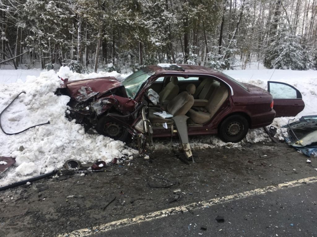 A head-on collision on U.S. Route 2 just east of Canaan resulted in two people being flown to a Bangor hospital in a LifeFlight of Maine helicopter with injuries that apparently were not life-threatening. The road was blocked to traffic for about three hours.