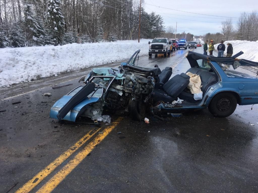 A head-on collision on U.S. Route 2 just east of Canaan resulted in two people being flown to a Bangor hospital in a LifeFlight of Maine helicopter with injuries that apparently were not life-threatening. The road was blocked to traffic for about three hours.