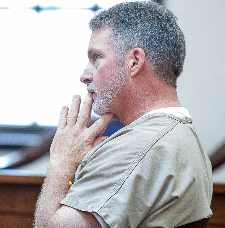 Bartolo Ford, shown during 2017 court hearing in Androscoggin County Superior Court in Auburn, has lost his bid for a new trial on charges that he tried to kill Auburn police officers during a chase in 2008.