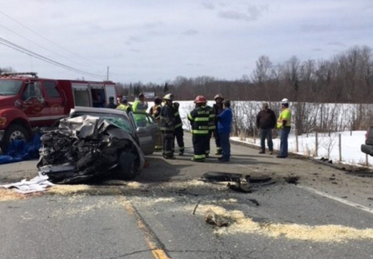 Witnesses say Linda Striga of Palmyra crossed lanes on Route 2 in her 2000 Buick LeSabre and crashed head on into a Dodge pickup truck driven by Darren Maxsimic of Kingfield Thursday, according to Somerset County police. Striga died in the accident.