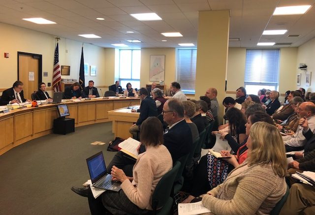 The room is packed during a hearing Monday before the Legislature’s Education Committee on a bill that would shift special education services for 3- to 5-year-olds from the state to school districts.