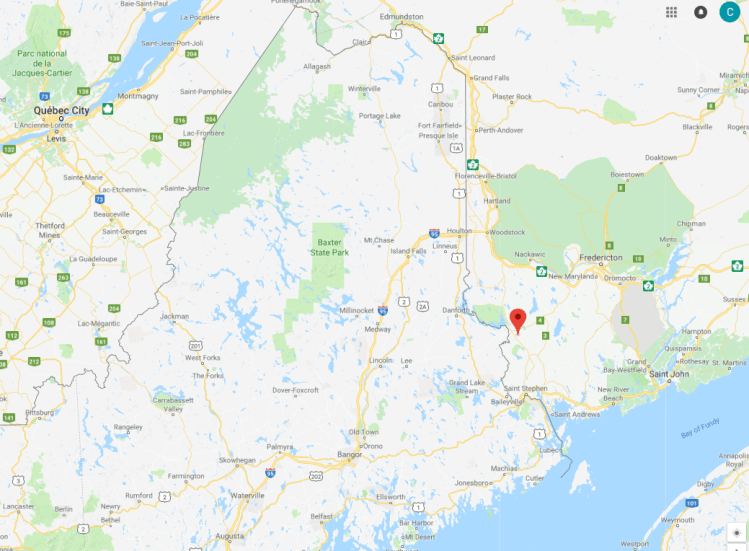 A small earthquake was recorded Tuesday along the Maine-Canada border, north of Calais.