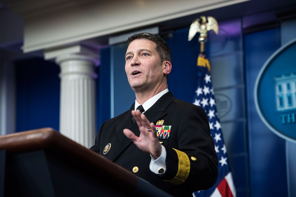 The president announced that he will nominate Rear Adm. Ronny Jackson, his personal physician, to replace David Shulkin as Veterans Affairs secretary.