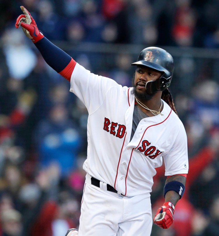 Red Sox DH Hanley Ramirez, the hero in Thursday's home opener against Tampa Bay, says, 'There's no panic in the dugout, everyone is relaxing and just letting things happen.'