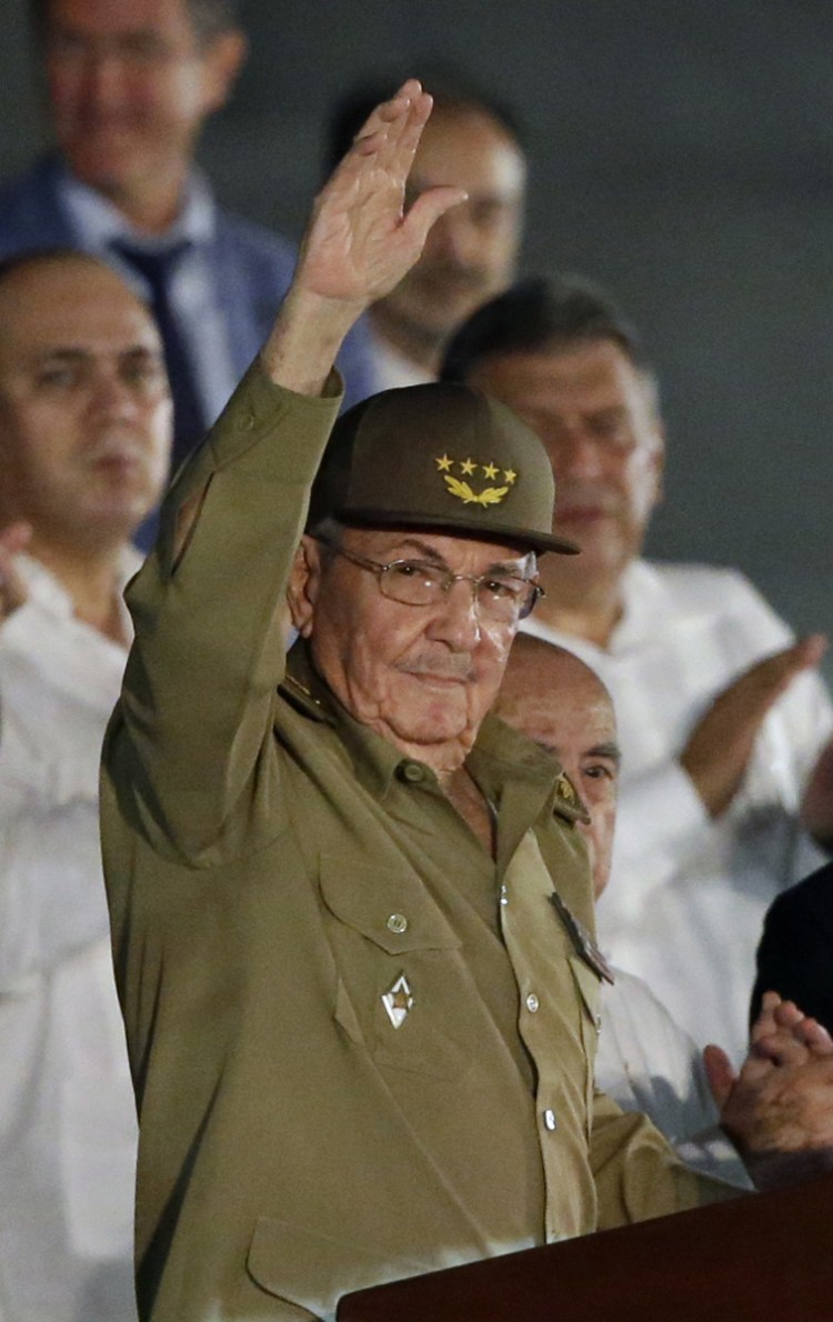 President Barack Obama was seen shaking hands with Cuba's President Raul Castro, above, in 2015. The current White House says it will not engage with Cuba at a Latin America summit Friday and Saturday.