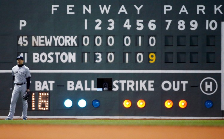 The Red Sox gave the Yankees a pounding Tuesday night at Fenway Park. They already had a 5-1 lead going to the bottom of the sixth, then tacked on nine runs to add to the shellacking in the first meeting of the season between the two AL East rivals.