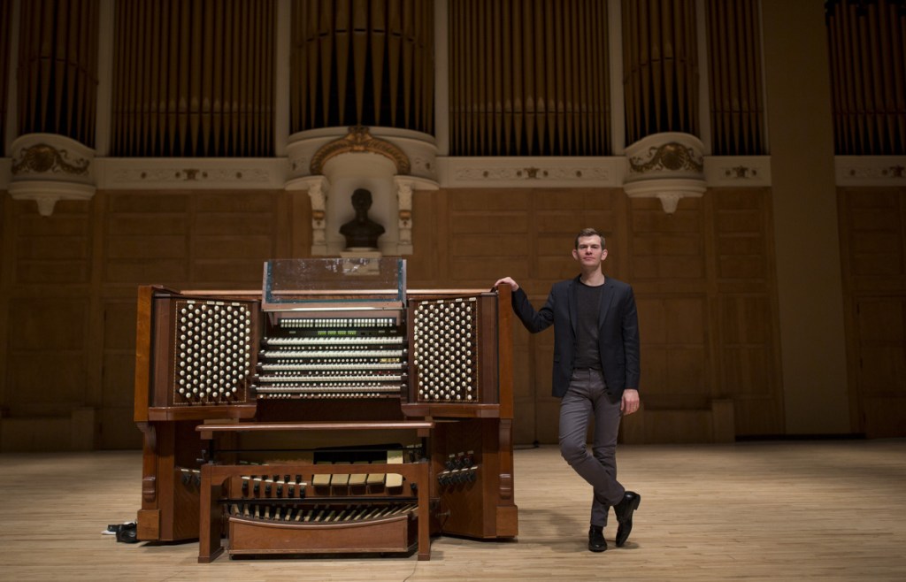 James Kennerley, 33, will perform Wednesday for the first time since his selection as Portland's 11th municipal organist. As a boy growing up in England, he long aspired to come to America and play the Kotzschmar at Merrill Auditorium, built in 1912. Kennerley wants to bring people out of their homes, arenas and movie theaters and into the concert hall. "This organ can do things those speakers could never do," he says.