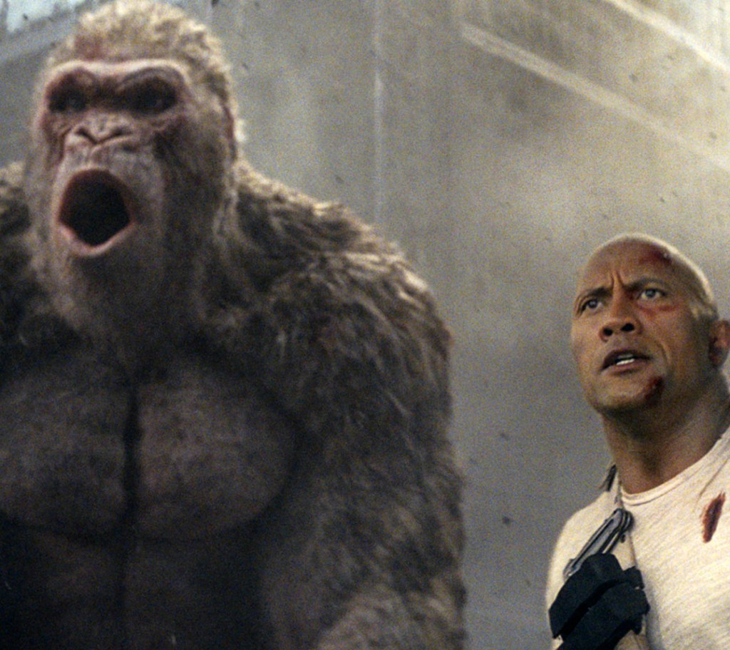 Dwayne Johnson stars in "Rampage." The film's Friday the 13th opening turned out to be lucky, grossing $148.6 million.
