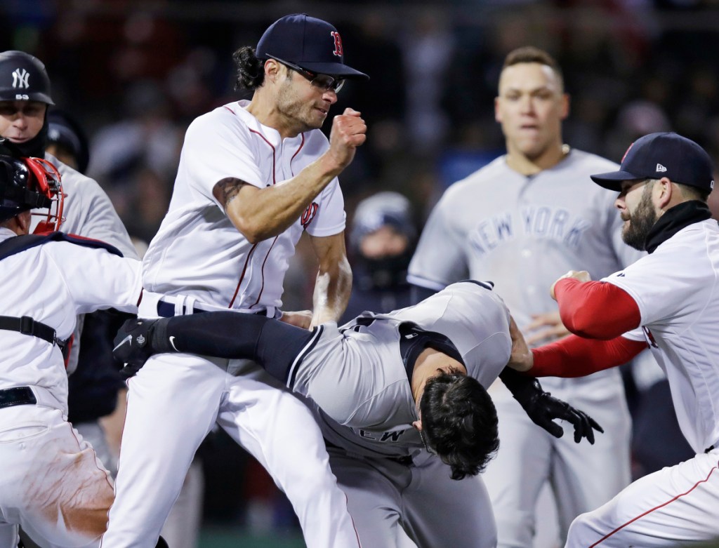 The Red Sox showed some fight, and togetherness, when reliever Joe Kelly drilled, then fought the Yankees' Tyler Austin on Wednesday night.