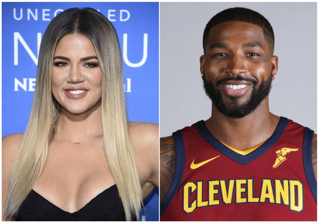 This combination photo shows television personality Khloe Kardashian and Cleveland Cavaliers' Tristan Thompson, have named their baby True.