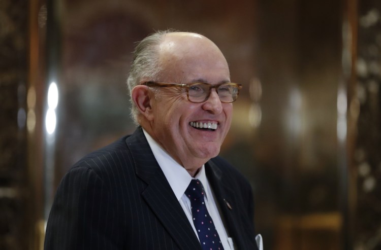 Former New York Mayor Rudy Giuliani, shown at Trump Tower in New York in 2016, met with Trump at Mar-a-Lago last week.