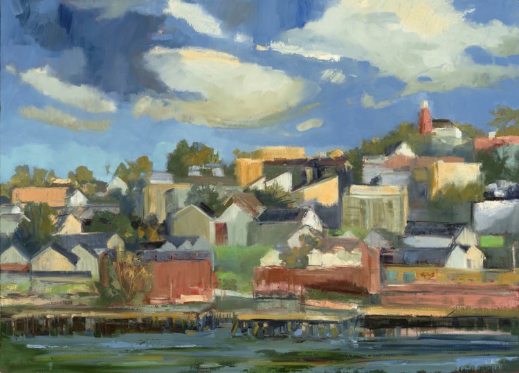 Kate Emlen, "Munjoy Hill," oil on linen, 26 by 36 inches.