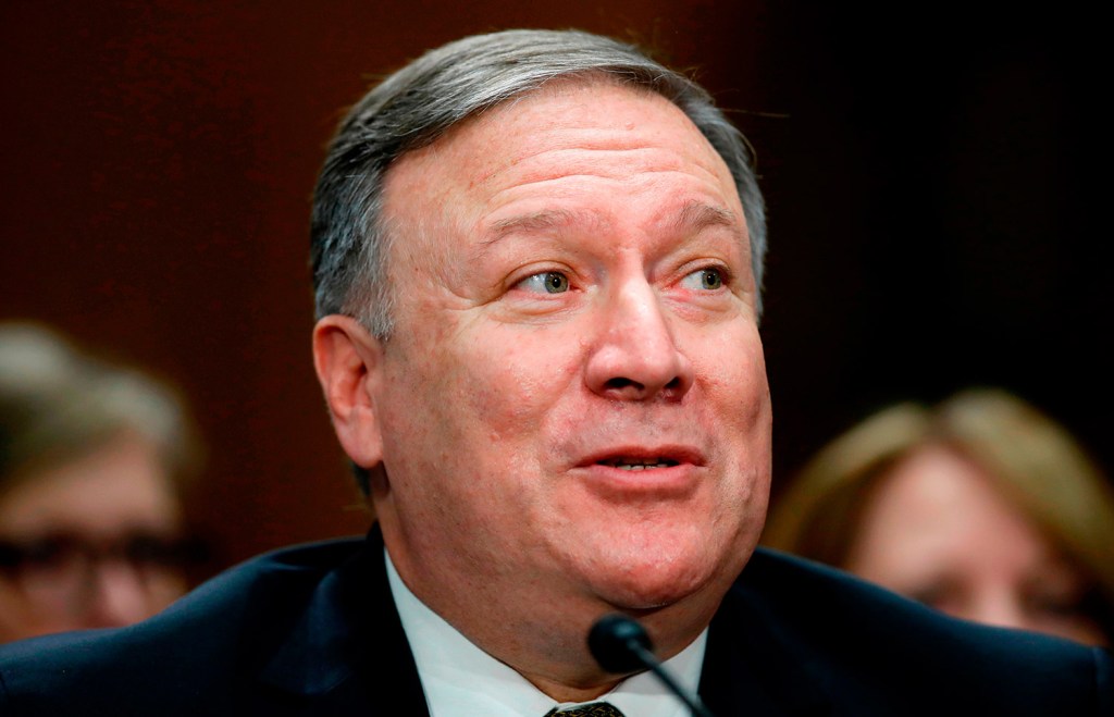 Mike Pompeo speaks during the Senate Foreign Relations Committee hearing on his confirmation April 12. The committee endorsed his nomination on Monday.