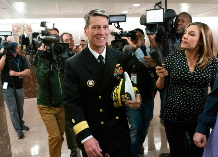 Rear Adm. Ronny Jackson, President Trump's choice to be secretary of the Department of Veterans Affairs, met Tuesday with members of a Senate  committee that would have vetted him for the post. 