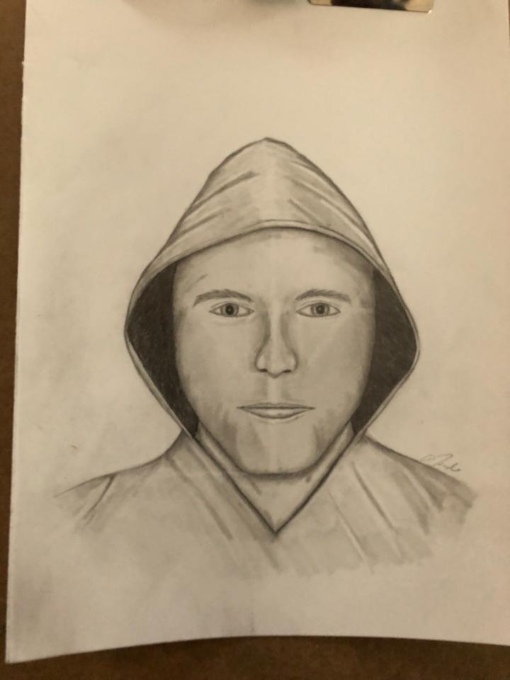 The Lincoln County Sheriff's Office released this sketch of the suspect in a home invasion in Nobleboro on Monday.