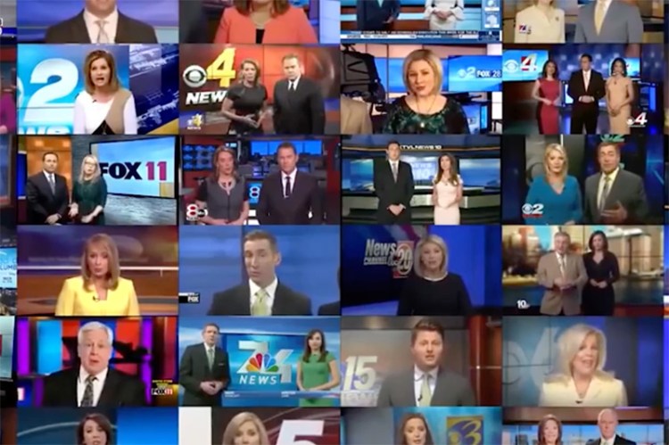Sinclair anchors reading required identical commentary written by company executives.