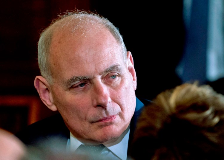 President Donald Trump's Chief of Staff John Kelly attends a news conference at the White House on .  Tuesday. 
