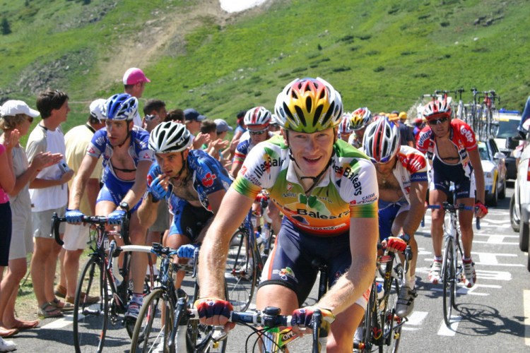 Lance Armstrong rides in the 2005 Tour de France near Axe-les-Thermes. In 2012 he was stripped of his seven Tour de France titles and barred for life from Olympic sports.