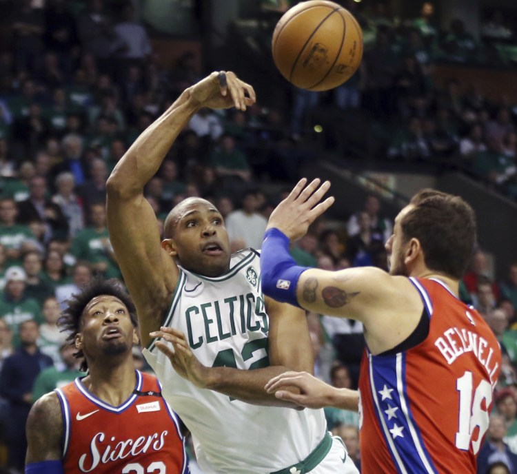 It didn't seem to matter who defended Al Horford in Game 1 of the Eastern Conference semifinals Monday against the 76ers, as he scored 26 points in Boston's 117-101 win.