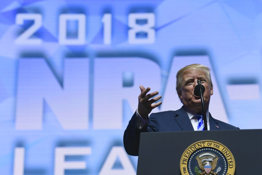 President Trump, addressing the National Rifle Association in May.