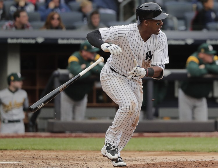 Miguel Andujar, who has had a hot start with the New York Yankees, will remain the third baseman with Brandon Drury sent to Triple-A following his injury rehab.