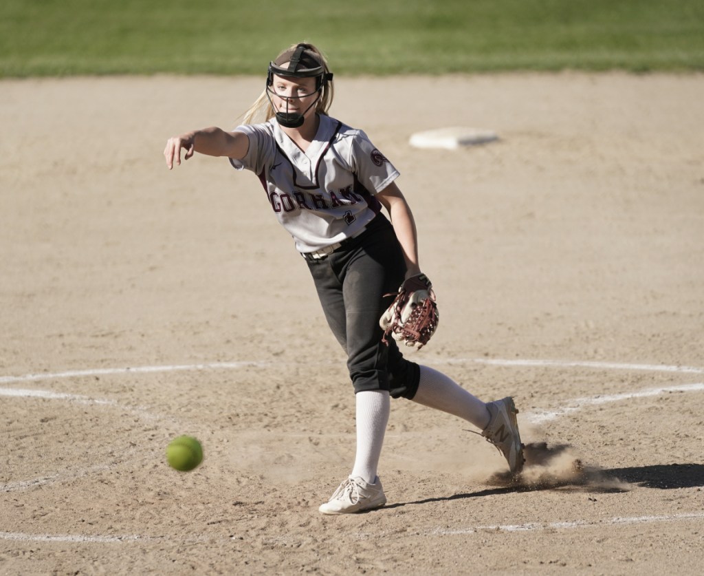 Grace McGouldrick, who will play for the University of Maine, struck out 11 and walked two Monday in a no-hitter as Gorham defeated Cheverus/North Yarmouth Academy, 13-0.