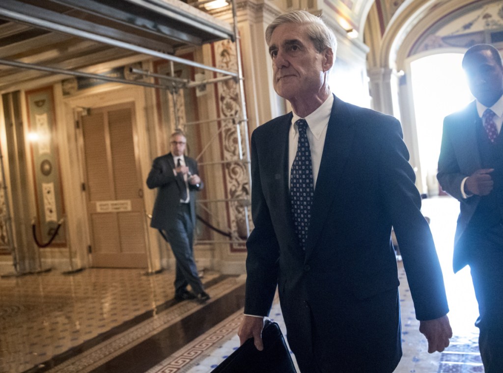 Special Counsel Robert Mueller departs after a closed-door meeting with members of the Senate Judiciary Committee on June 21, 2017.