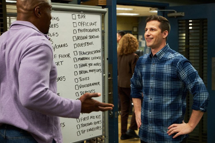 Terry Crews and Andy Samberg in "Brooklyn Nine-Nine," which was dropped by Fox but picked up by NBC.