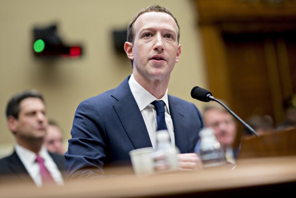 Facebook's Mark Zuckerberg speaks during a House hearing on April 11, 2018. MUST CREDIT: Bloomberg photo by Andrew Harrer.