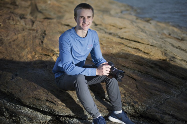 Nate Arrants is an outstanding photographer whose senior project at Falmouth High School consisted of creating and selling a photo calendar that raised $1,500 for the Preble Street Resource Center in Portland. "My camera pushes me to go where most other people don't," he said.