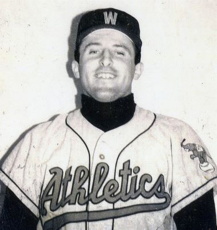 Richard Pohle poses during a tryout with the Kansas City Athletics that didn't lead to a professional baseball contract. (Photo from an archived website for Pohle's baseball training school)