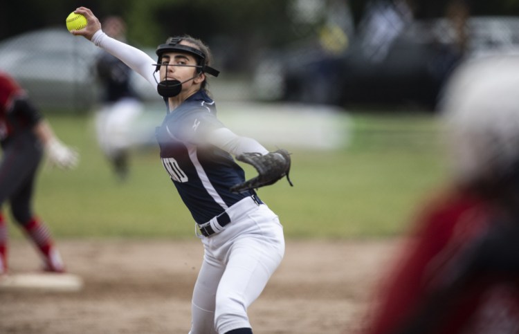 Portland pitcher Jess Brown pitched a shutout on Tuesday, beating South Portland 2-0 in a Class A South prelim. Brown, who pitched out of a couple of jams, allowed four hits and struck out 11.