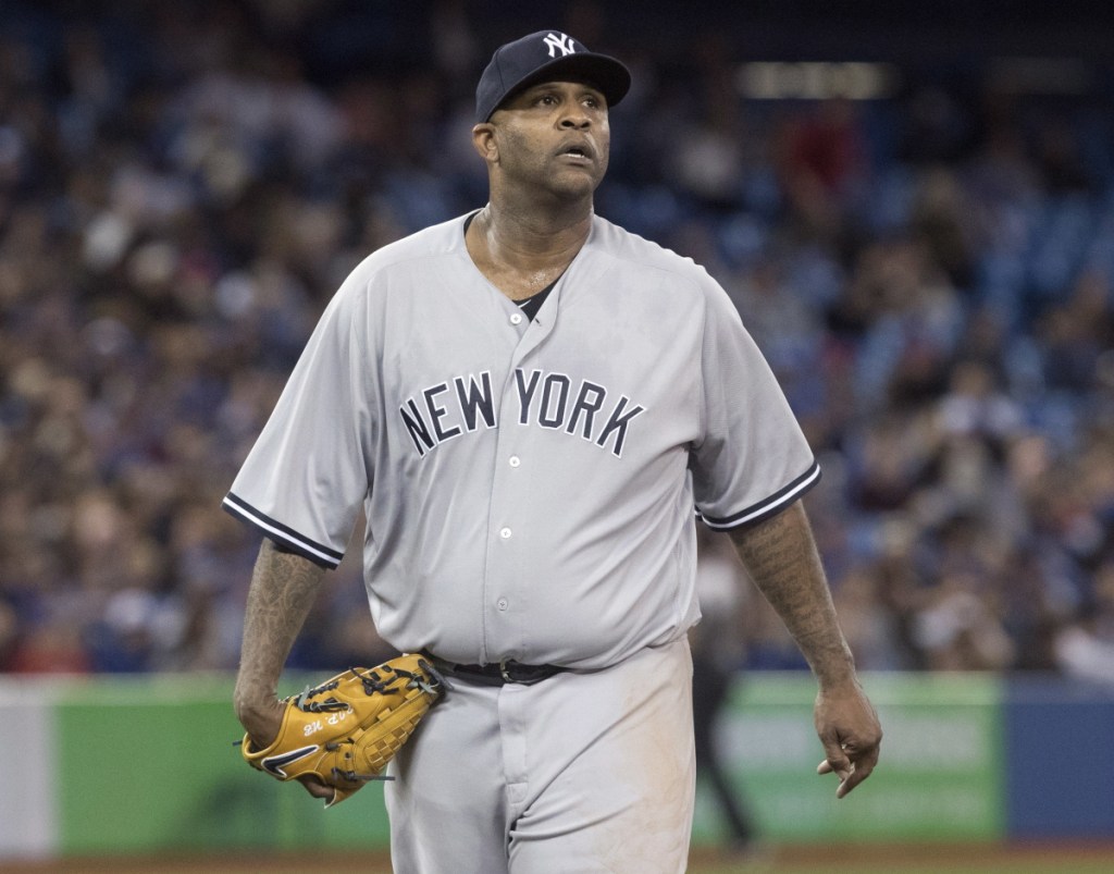 New York Yankees starter CC Sabathia went seven innings and got the win Tuesday at Toronto.