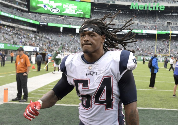 Dont'a Hightower was missed by the Patriots after going down in the fifth game of the season.