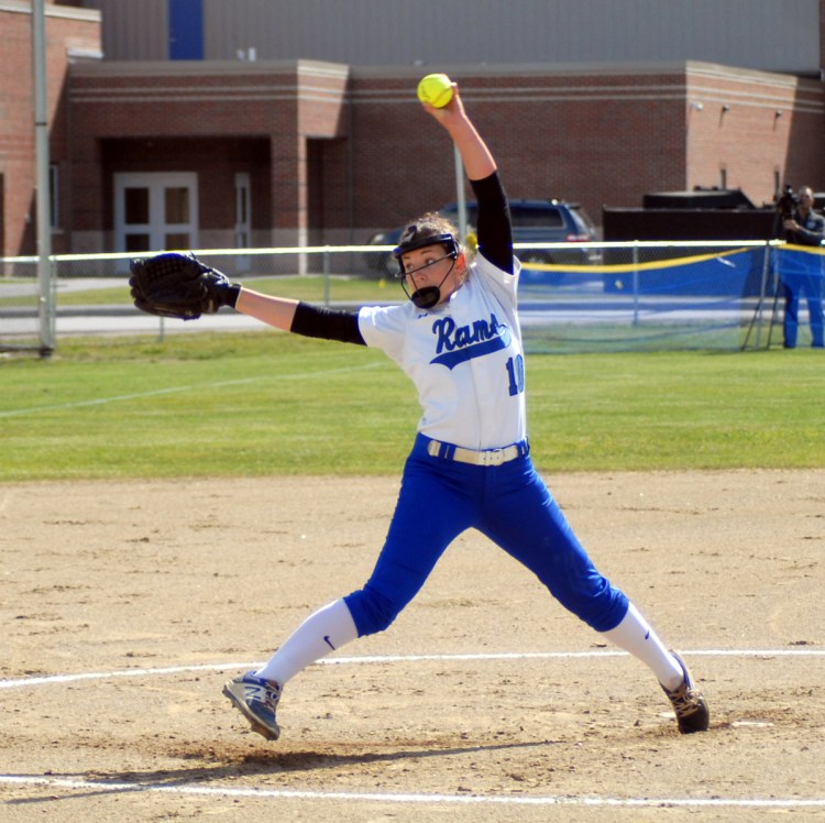 Kennebunk's Lydia Howarth delivers a pitch during Wednesday's win over Biddeford.