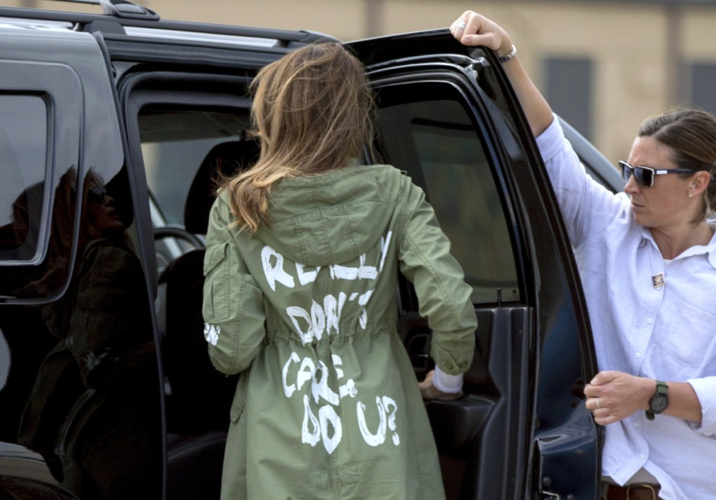 First lady Melania Trump walks to her vehicle as she arrives at Andrews Air Force Base, Md., Thursday, after visiting the Upbring New Hope Children Center in Texas.