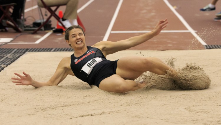 Kate Hall of Casco won two NCAA long jump championships while at the University of Georgia. Hall announced Monday she will forgo her senior year Georgia to focus on training in Maine for the 2019 World Championships. (Photo courtesy of Kirk Meche/University of Georgia)