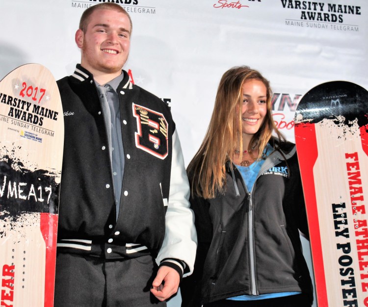 Austin Lufkin of Brewer and Lily Posternak of York won Athlete of the Year honors at the 2017 Varsity Maine Awards. This year's event will be held Tuesday night.