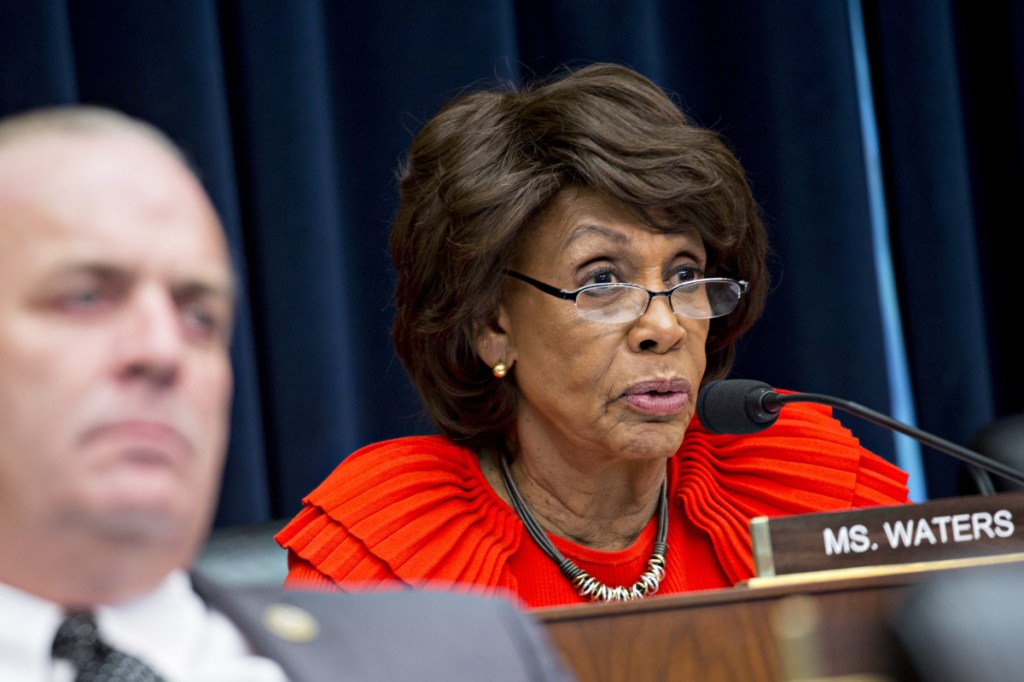 Rep. Maxine Waters, D-Calif., questions witnesses during a hearing in Washington on Oct. 25, 2017. MUST CREDIT: Bloomberg photo by Andrew Harrer.