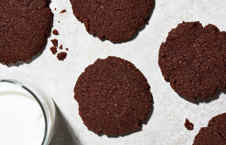 Chocolate Almond Cookies are gluten-free and vegan.