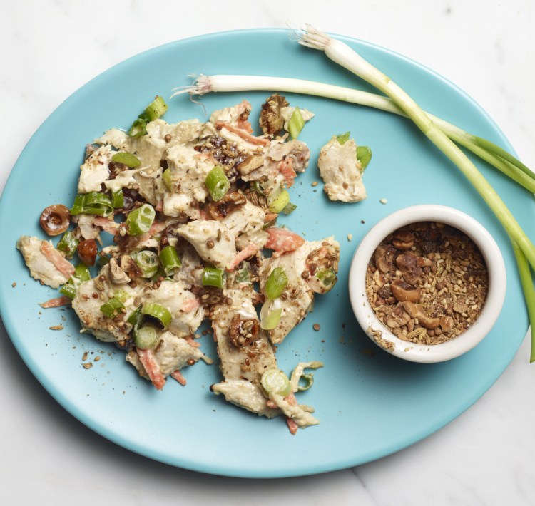 The flavors of chicken salad and tahini pair perfectly together.