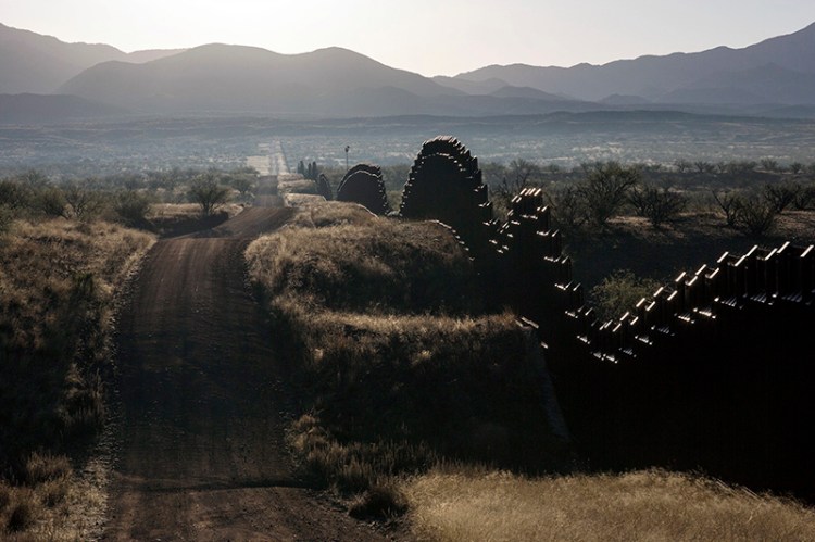 The U.S.-Mexico border fence on the outskirts of Nogales in Arizona in 2017.