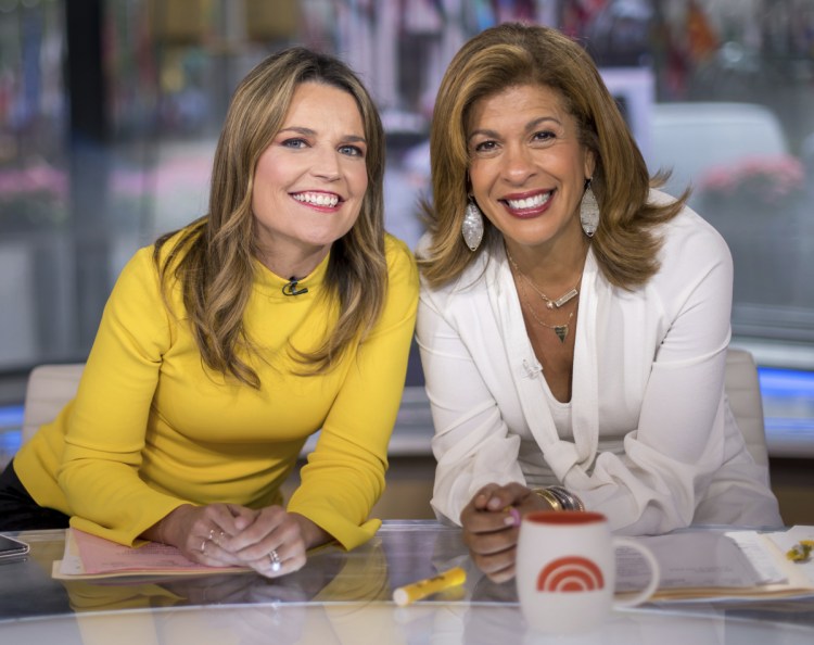 The "Today" show is marking six months with its new team of Savannah Guthrie, left, and Hoda Kotb, a pairing made necessary by Matt Lauer's firing on sexual misconduct charges.