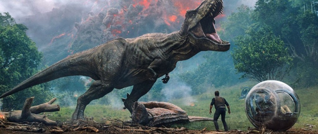 A scene from "Jurassic World: Fallen Kingdom." Studios estimate it earned an additional $60 million this weekend.