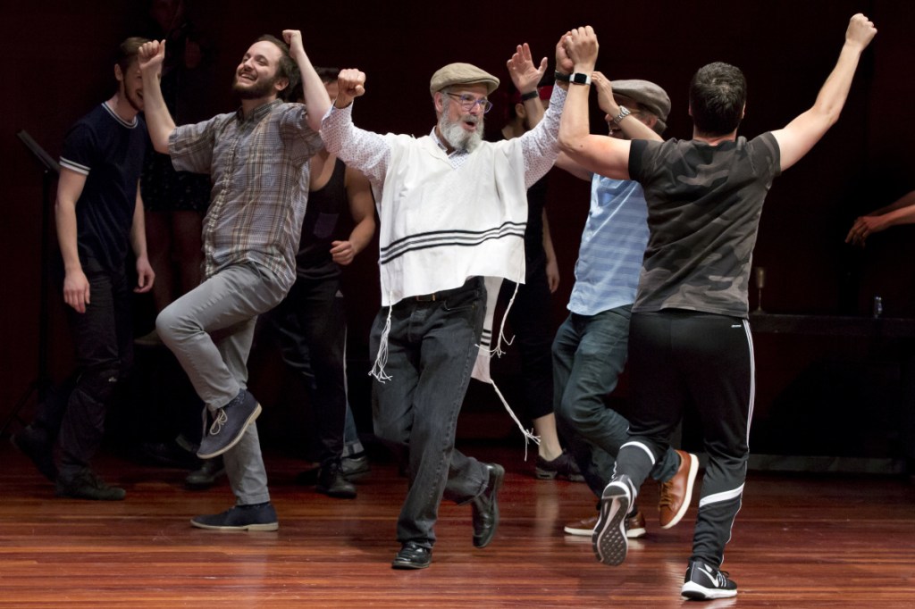 The National Yiddish Theatre Folksbiene cast of a Yiddish-language production of "Fiddler on the Roof" rehearses in New York.