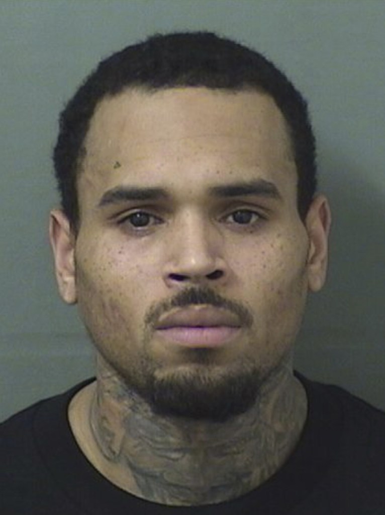 This booking photo provided by the Palm Beach County Sheriff's Office shows Chris Brown. The singer walked off stage after his concert in Florida and into the hands of waiting sheriff's deputies, who arrested him on a felony battery charge and booked him into the Palm Beach County Jail. (Palm Beach County Sheriff's Office via AP)
