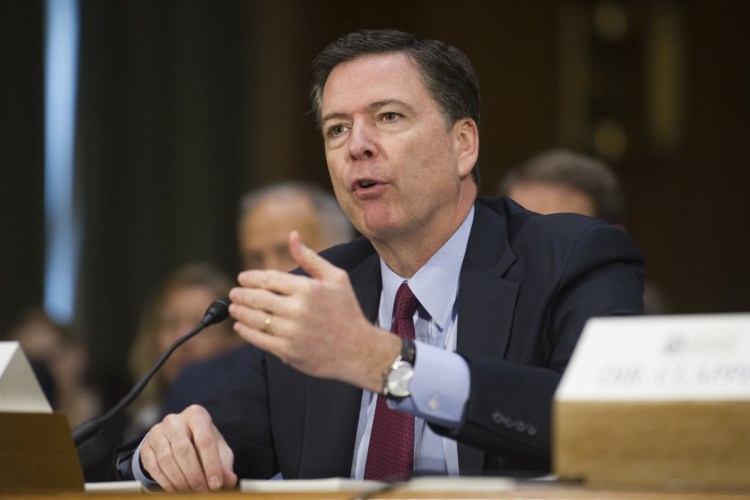 Then-FBI Director James Comey testifies on Capitol Hill in January 2017. A letter written by lawyers for President Trump a year ago attacks Comey as "Machiavellian," dishonest and self-serving, in an attempt to discredit him as a witness against the president in the Robert Mueller investigation.