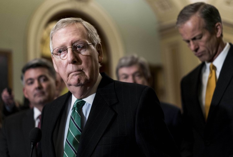 Senate Majority Leader Mitch McConnell says Medicare, Medicaid, and Social Security are to blame for the soaring federal deficit, not tax cuts passed by Republicans last year.