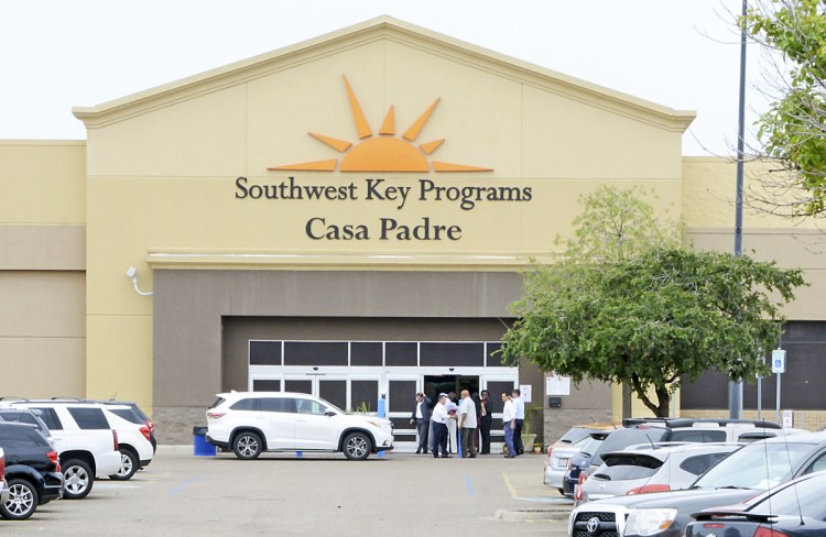 Dignitaries take a tour last month of Southwest Key Programs Casa Padre, a U.S. immigration facility in Brownsville, Texas, where children who have been separated from their families are detained.